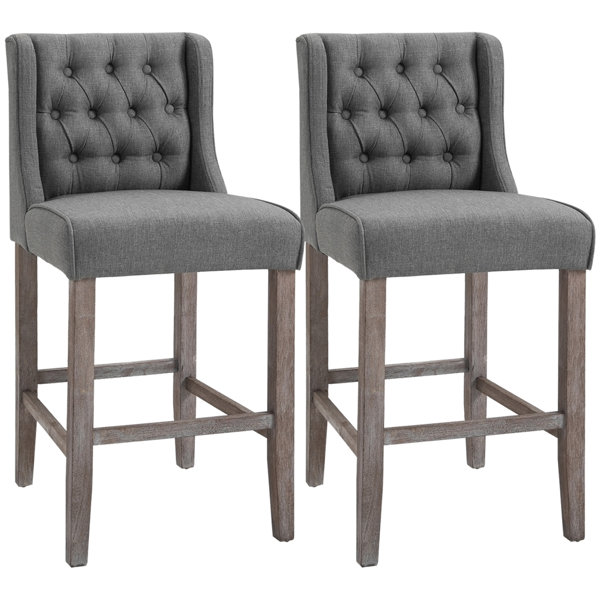 Bloomsbury Market 26.25" Counter Height Bar Stools, Tufted